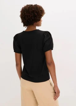 Damen bonprix Shirts & Tops|Jerseyshirt mit Ärmeln aus Baumwollpopeline