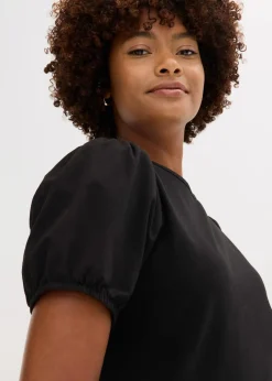 Damen bonprix Shirts & Tops|Jerseyshirt mit Ärmeln aus Baumwollpopeline