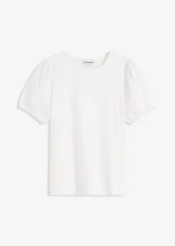 Damen bonprix Shirts & Tops|Jerseyshirt mit Ärmeln aus Baumwollpopeline