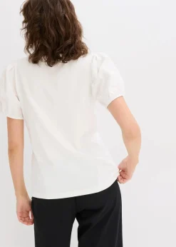 Damen bonprix Shirts & Tops|Jerseyshirt mit Ärmeln aus Baumwollpopeline