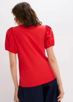 Damen bonprix Shirts & Tops|Jerseyshirt mit Ärmeln aus Baumwollpopeline