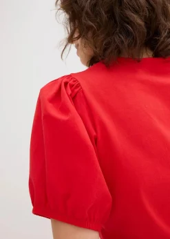 Damen bonprix Shirts & Tops|Jerseyshirt mit Ärmeln aus Baumwollpopeline