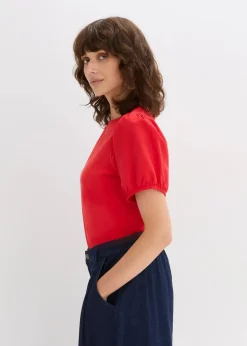 Damen bonprix Shirts & Tops|Jerseyshirt mit Ärmeln aus Baumwollpopeline