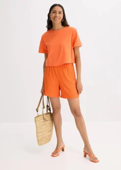Damen bonprix Bekleidung·Outdoorbekleidung|Bekleidung·Kleider|Jersey-Shorts aus leichtem Crêpe