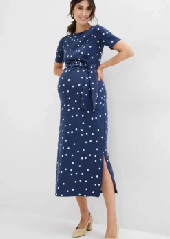 Damen bonprix Bekleidung·Blazer|Umstandsmode|Jersey-Umstandskleid aus Bio-Baumwolle in Midilänge