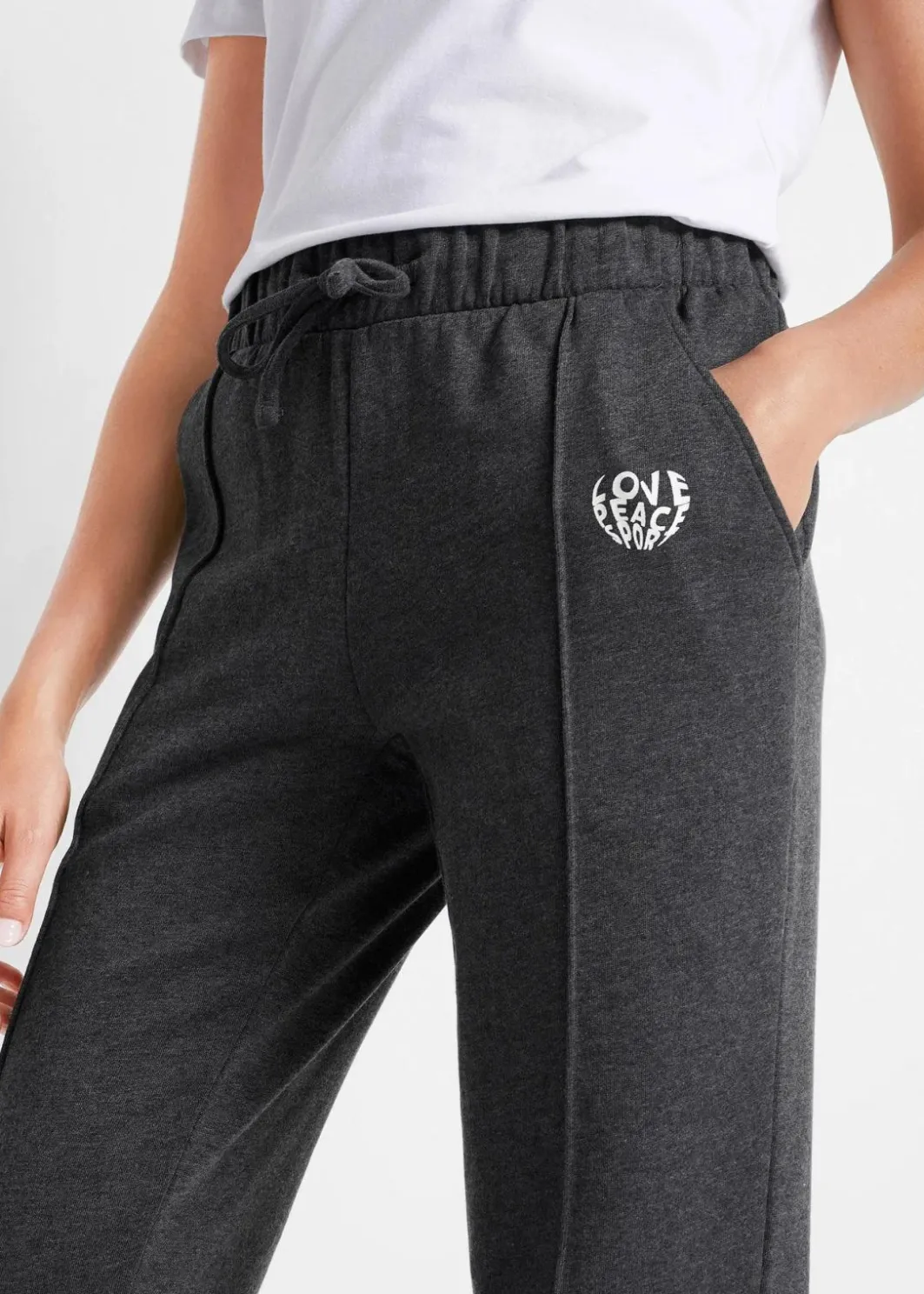 Damen bonprix Bekleidung·Blusen & Tuniken|Bekleidung·Kleider|Jogginghose aus Bio-Baumwolle, gerade geschnitten