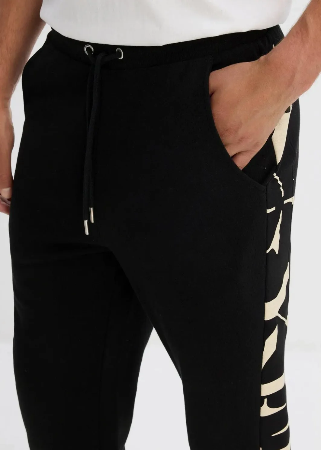 Herren bonprix Große Größen|Sportbekleidung|Jogginghose aus reiner Bio-Baumwolle, mit Einsatz