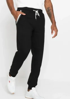 Herren bonprix Große Größen|Basics|Jogginghose mit Kontrastdetails aus reiner Baumwolle