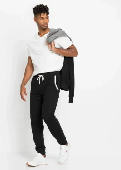 Herren bonprix Große Größen|Basics|Jogginghose mit Kontrastdetails aus reiner Baumwolle