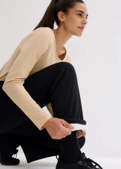Damen bonprix Bekleidung·Blusen & Tuniken|Bekleidung·Kleider|Jogginghose mit Teddyfleece-Futter, weit geschnitten