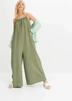 Damen bonprix Nachhaltigere Materialien|Jumpsuits|Jumpsuit aus leichtem Leinen-Viskose-Mix