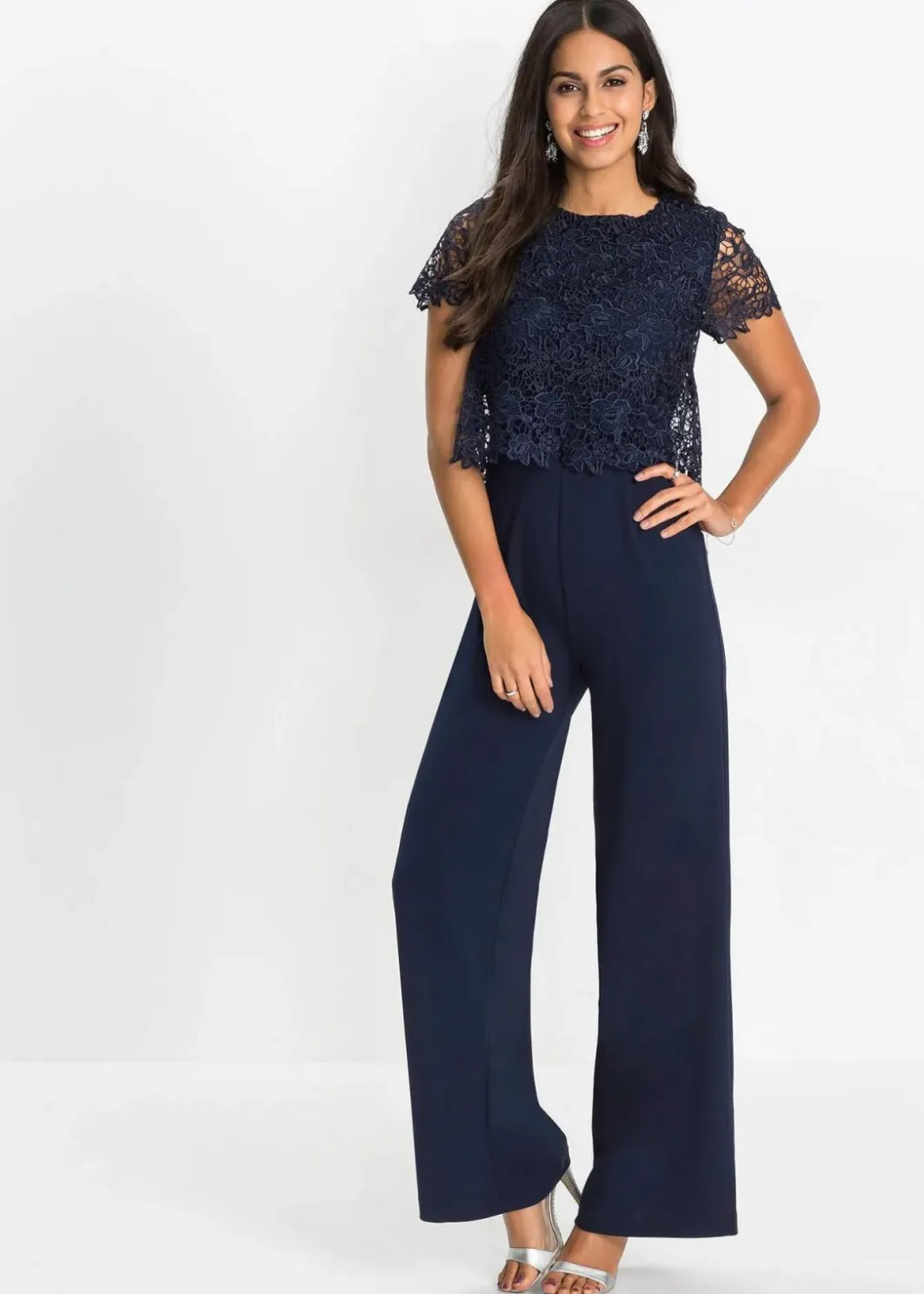 Clearance Jumpsuit aus softem Scuba mit Spitze Damen Festliche Mode|Jumpsuits