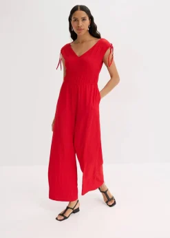 Damen bonprix Nachhaltigere Materialien|Jumpsuits|Jumpsuit aus strukturiertem Crêpe