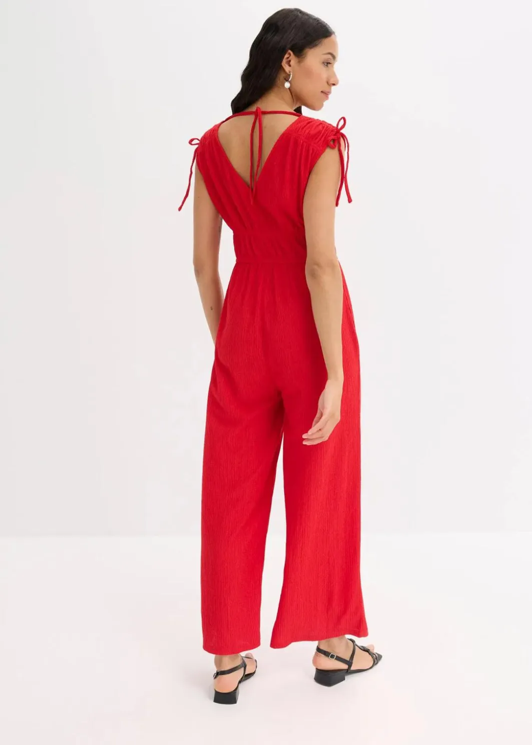 Damen bonprix Nachhaltigere Materialien|Jumpsuits|Jumpsuit aus strukturiertem Crêpe