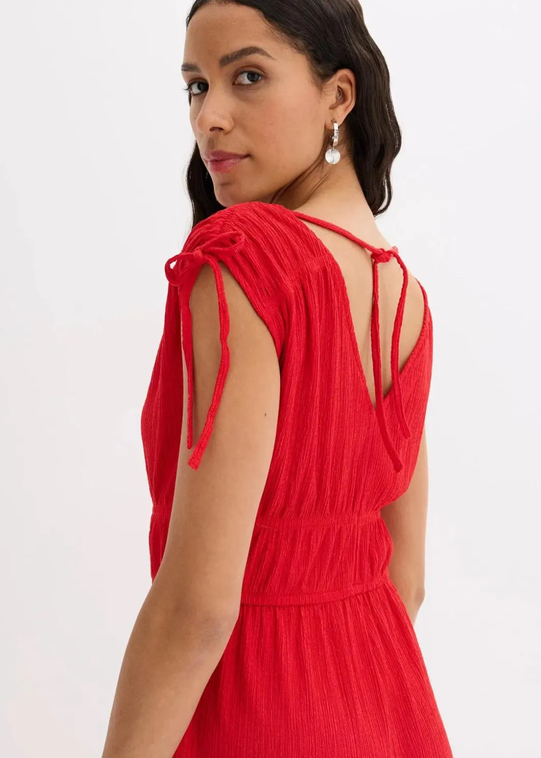 Damen bonprix Nachhaltigere Materialien|Jumpsuits|Jumpsuit aus strukturiertem Crêpe