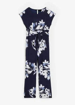 Damen bonprix Jumpsuits|Kurzgrößen|Jumpsuit mit Bindeband