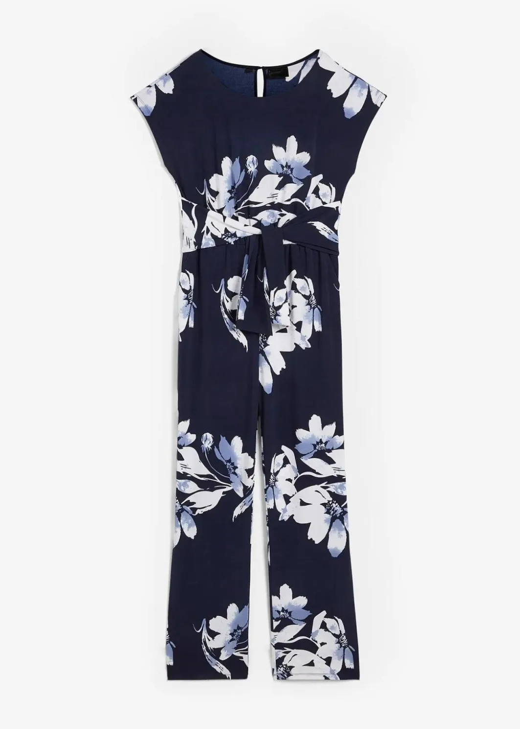 Damen bonprix Jumpsuits|Kurzgrößen|Jumpsuit mit Bindeband
