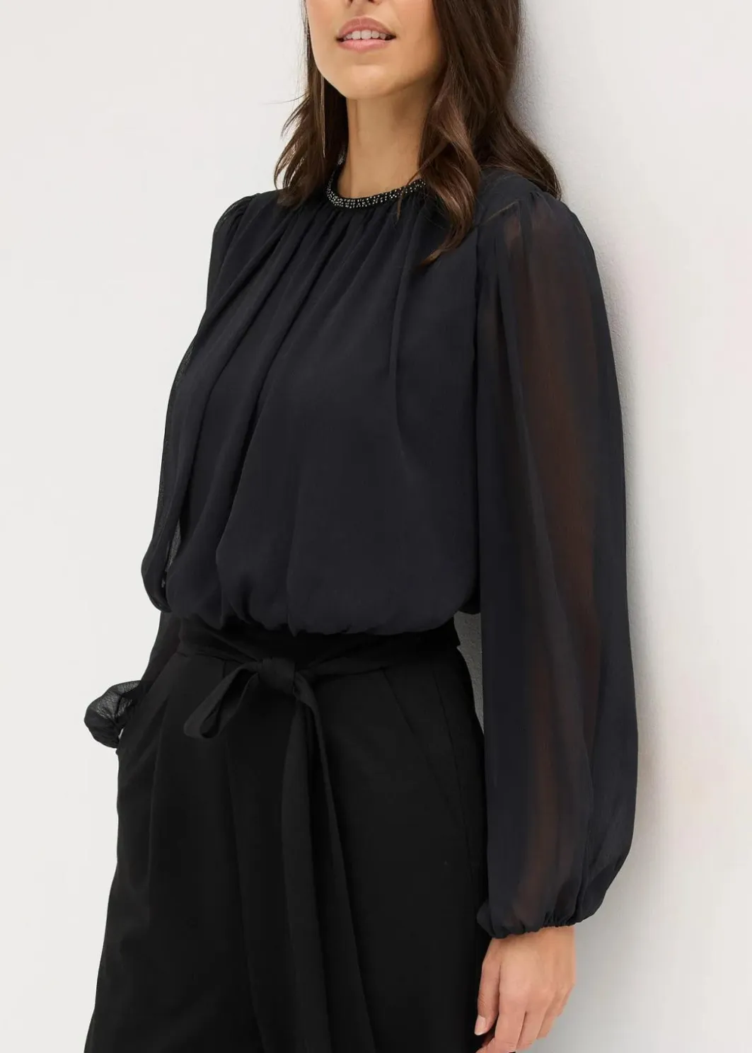 Damen bonprix Bekleidung·Homewear|Jumpsuits|Jumpsuit mit Chiffon und Glitzer