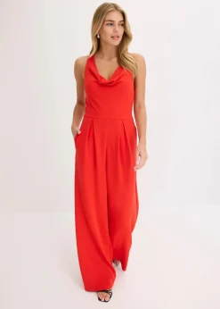Discount Jumpsuit mit Wasserfallausschnitt Damen Jumpsuits
