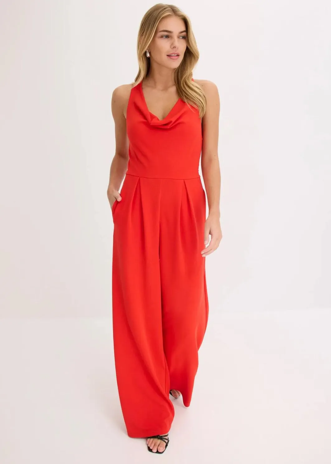 Discount Jumpsuit mit Wasserfallausschnitt Damen Jumpsuits
