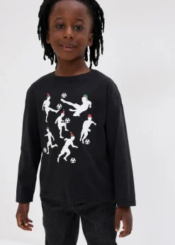 Kinder bonprix Jungen 2-8 Jahre·Nachhaltigere Materialien|Jungen 2-8 Jahre·Shirts|Jungen Langarmshirt mit Weihnachtsmotiv aus Bio Baumwolle