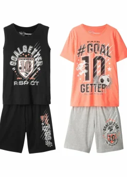 Kinder bonprix Jungen 9-16 Jahre·Shorts|Jungen 9-16 Jahre·Shirts|Jungen T-Shirt + Tanktop + Bermudas (4-tlg. Set)