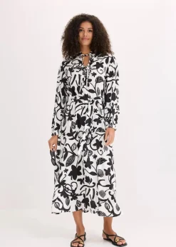 Damen bonprix Bekleidung·Pullover & Strickjacken|Kleider|Kaftan-Kleid aus fließender Viskose