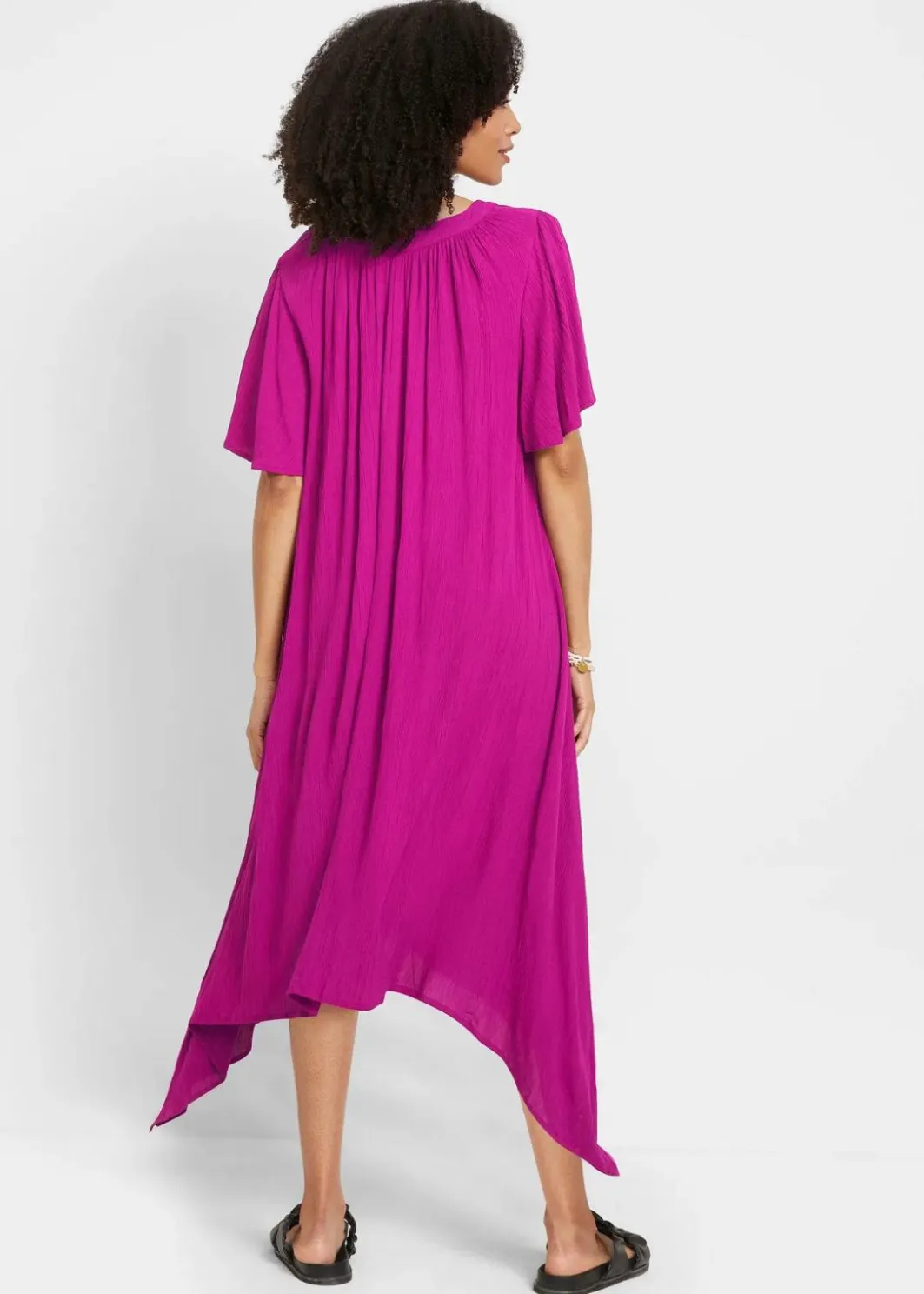 Damen bonprix Kleider|Bekleidung·Pullover & Strickjacken|Kaftan-Kleid aus Kreppware