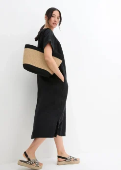 Damen bonprix Bekleidung·Pullover & Strickjacken|Kleider|Kaftan-Kleid aus reinem Leinen