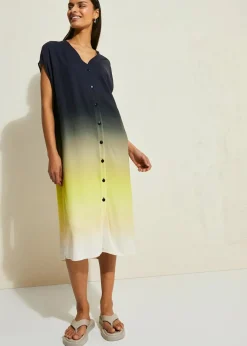 Kaftan-Kleid aus Viskose Damen Bekleidung·Pullover & Strickjacken|Kleider