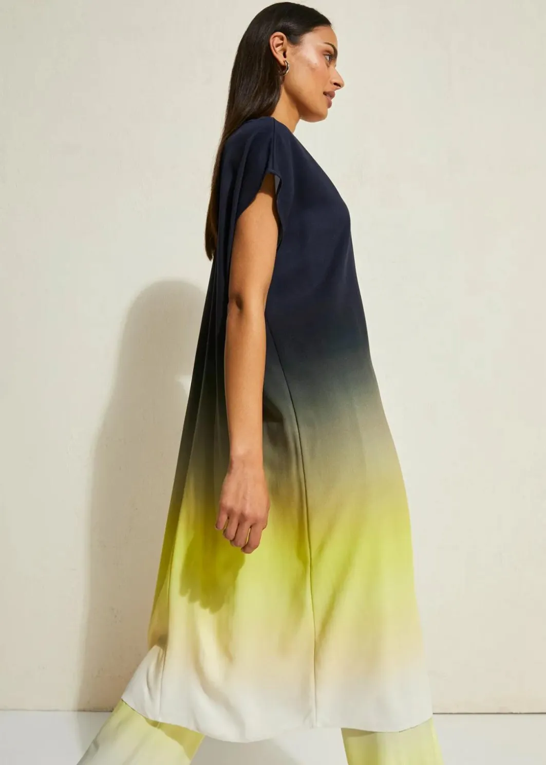 Kaftan-Kleid aus Viskose Damen Bekleidung·Pullover & Strickjacken|Kleider