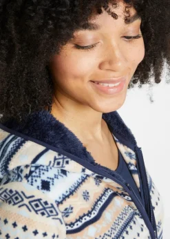 Discount Kapuzen-Fleecejacke mit Norweger-Muster Damen Bekleidung·Blusen & Tuniken|Bekleidung·Hosen
