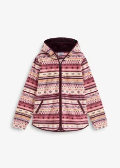 Clearance Kapuzen-Fleecejacke mit Norweger-Muster Damen Jacken & Mäntel|Sweat