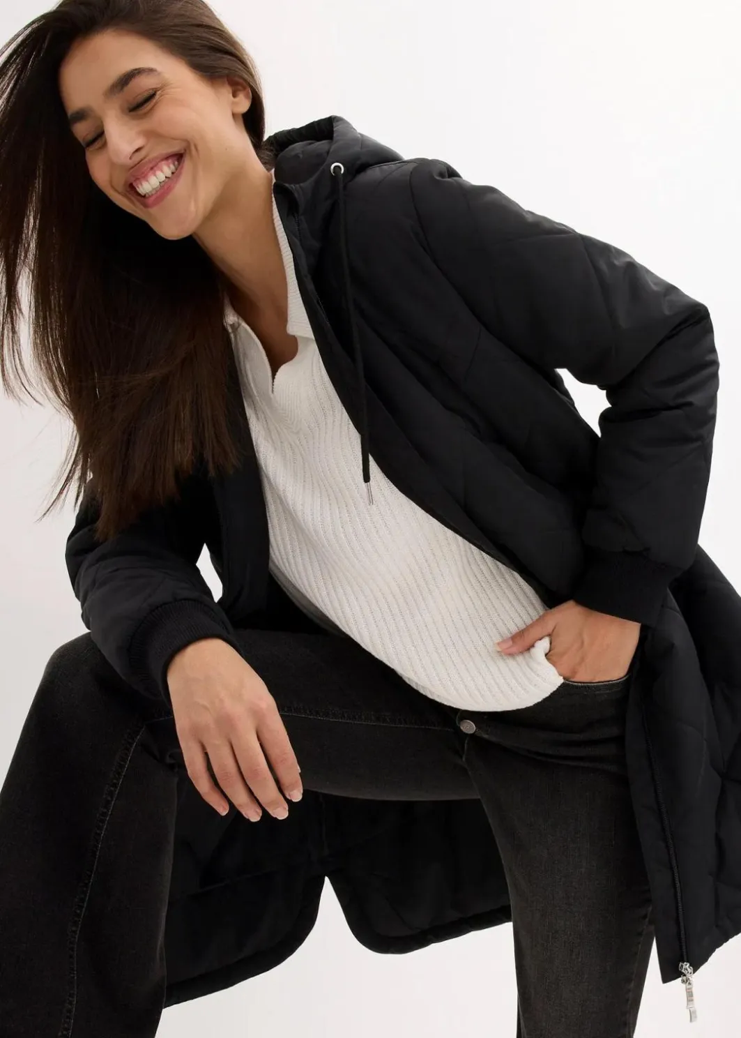 New Kapuzen-Kurzmantel mit Steppung Damen Jacken & Mäntel|Bekleidung·Hosen