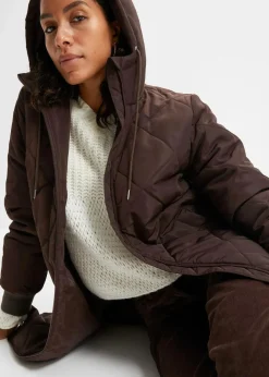 Damen bonprix Bekleidung·Hosen|Jacken & Mäntel|Kapuzen-Kurzmantel mit Steppung