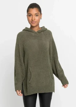 Kapuzenpullover in Teddy-Fleece Damen Bekleidung·Umstandsmode|Bekleidung·Jeans