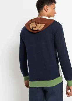 Herren bonprix Große Größen|Pullover & Strickjacken|Kapuzen-Pullover mit Weihnachtsmotiv aus recyceltem Polyester