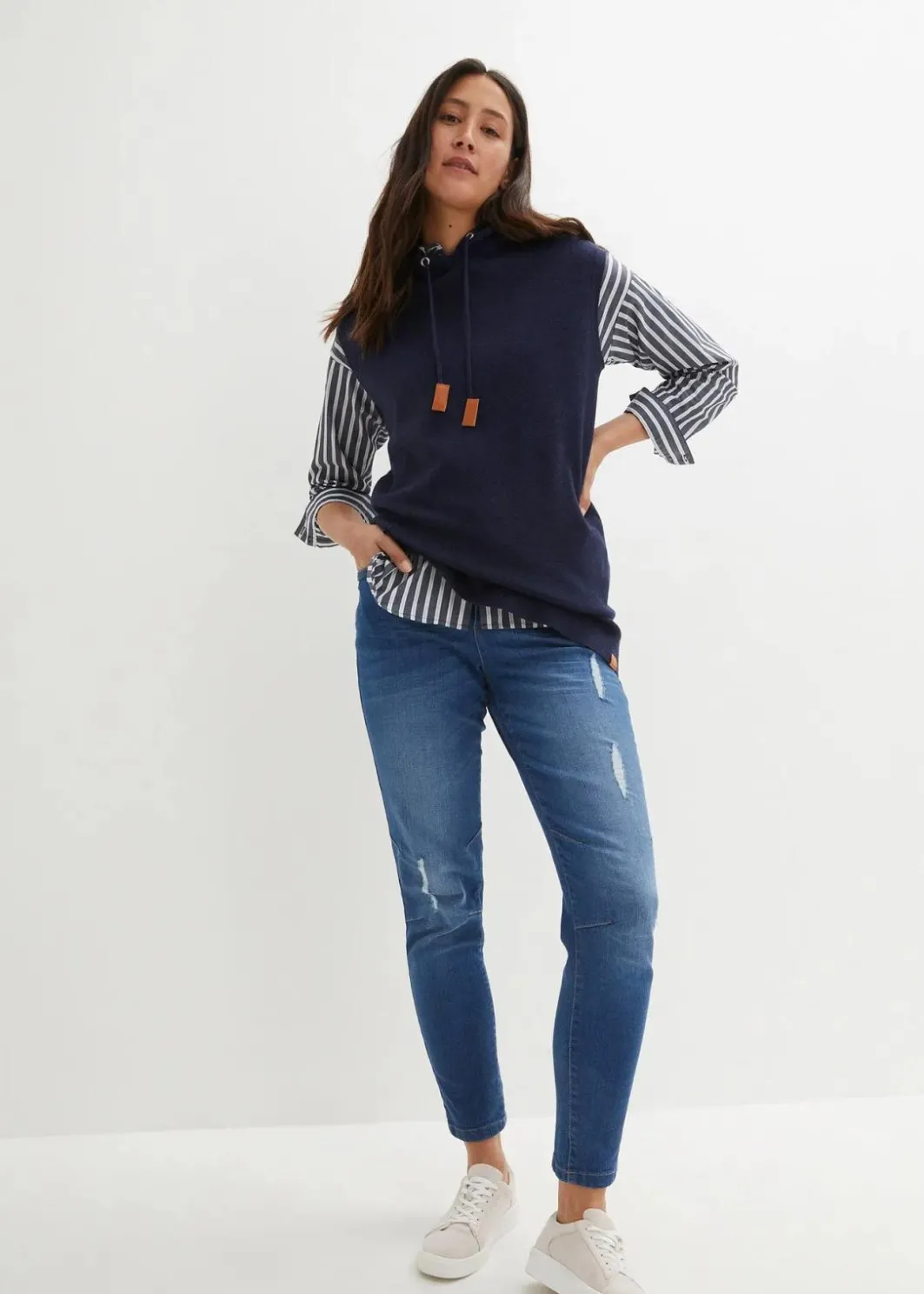 Kapuzen-Pullunder, oversized Damen Bekleidung·Umstandsmode|Bekleidung·Jeans