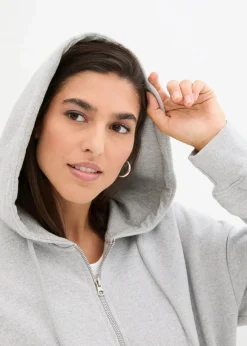 Damen bonprix Sweat|Nachhaltigere Materialien|Kapuzen-Sweatjacke