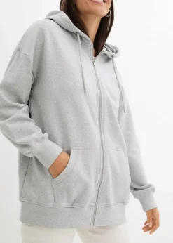 Damen bonprix Sweat|Nachhaltigere Materialien|Kapuzen-Sweatjacke