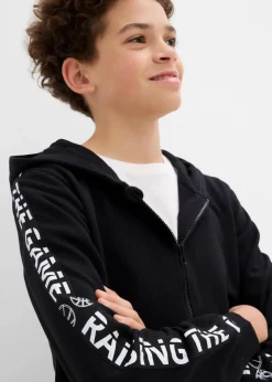 Kinder bonprix Jungen 9-16 Jahre·Bademode|Jungen 9-16 Jahre·Jacken & Outdoor|Kapuzen-Sweatjacke aus Bio-Baumwolle