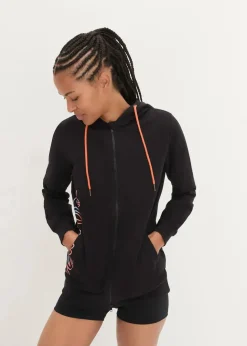 Damen bonprix Bekleidung·Blusen & Tuniken|Sweat|Kapuzen-Sweatjacke aus reiner Baumwolle