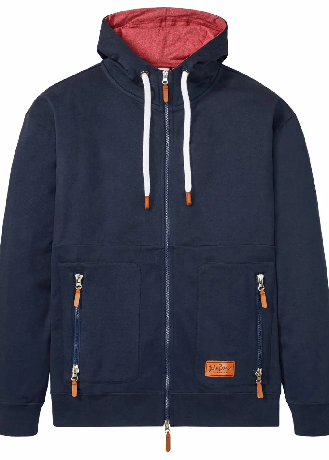 Sale Kapuzen-Sweatjacke aus weichem Baumwoll-Mix, Loose Fit Herren Große Größen|Sweat