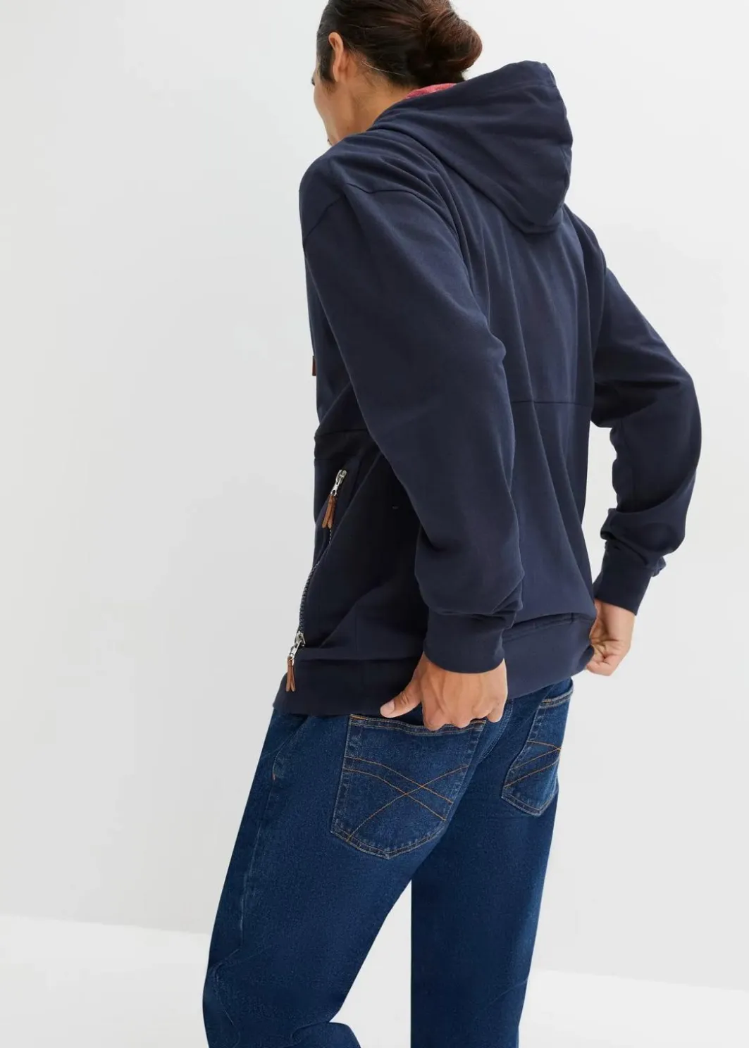 Sale Kapuzen-Sweatjacke aus weichem Baumwoll-Mix, Loose Fit Herren Große Größen|Sweat