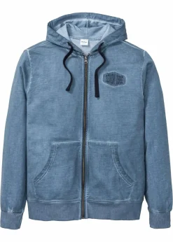 Best Kapuzen-Sweatjacke in ausgewaschener Optik Herren Große Größen|Sweat