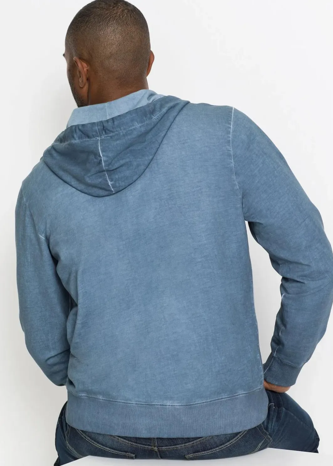 Best Kapuzen-Sweatjacke in ausgewaschener Optik Herren Große Größen|Sweat