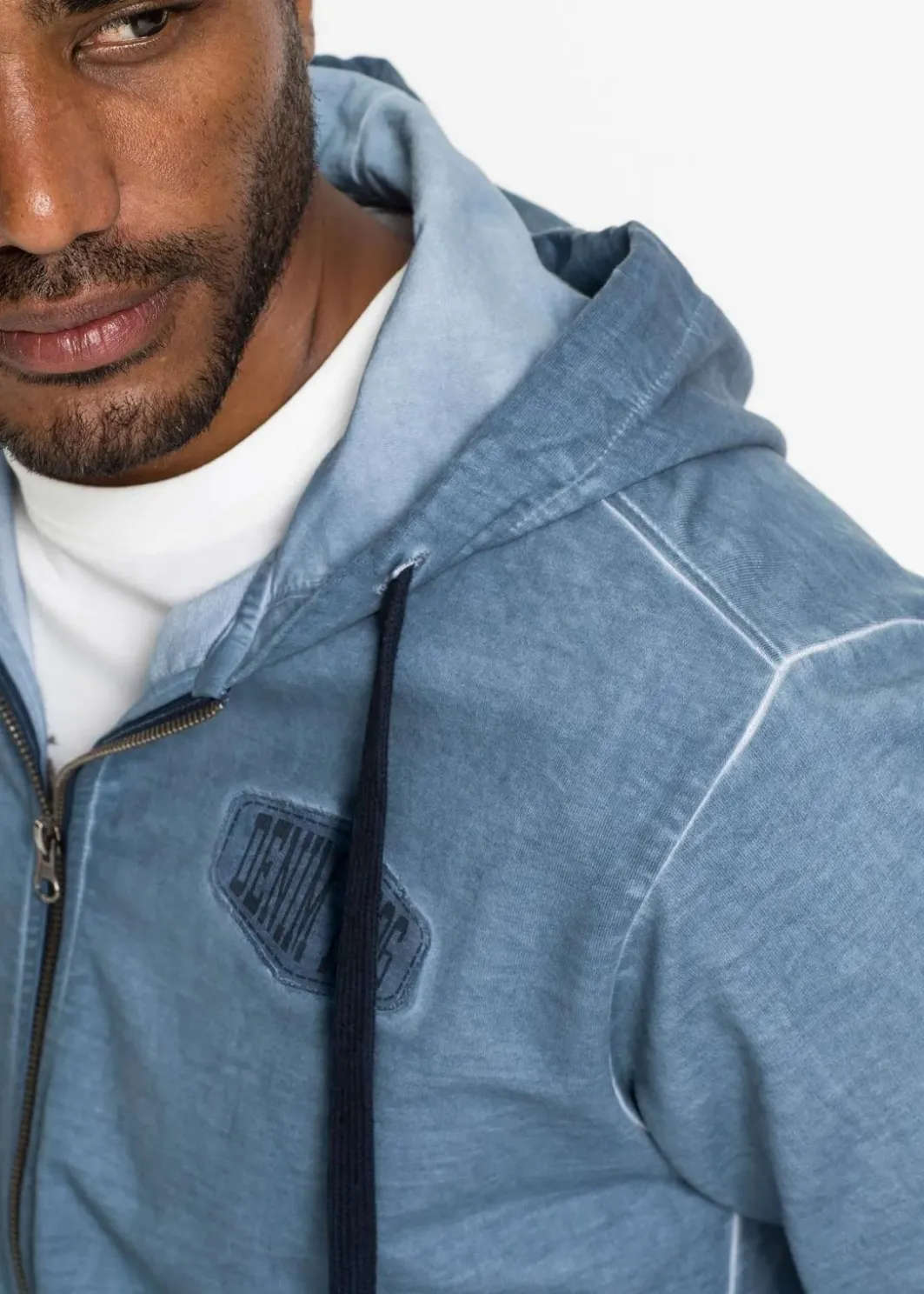 Best Kapuzen-Sweatjacke in ausgewaschener Optik Herren Große Größen|Sweat