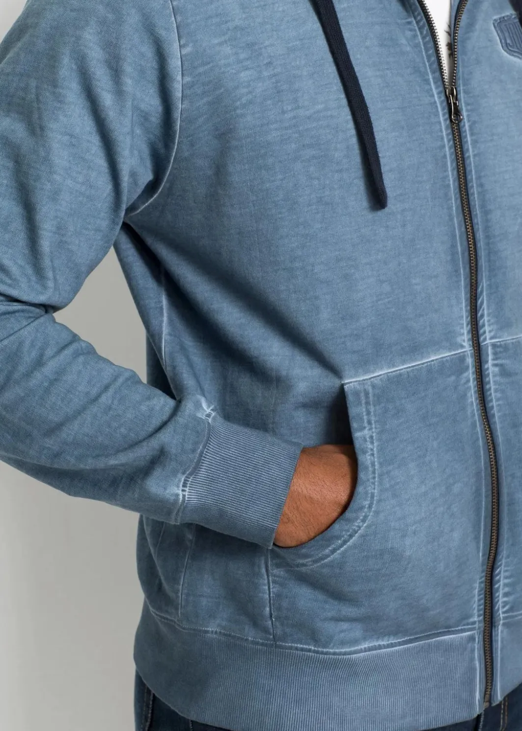 Best Kapuzen-Sweatjacke in ausgewaschener Optik Herren Große Größen|Sweat