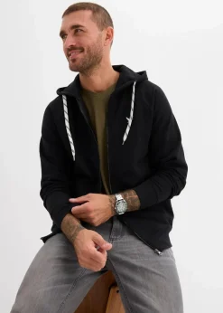Herren bonprix Sweat|Basics|Kapuzen-Sweatjacke mit Kontrastdetails