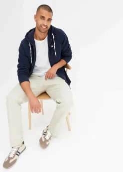 New Kapuzen-Sweatjacke mit Kontrastdetails Herren Große Größen|Basics